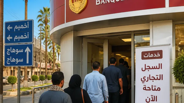 نقل مكتب سجل تجاري الكوثر إلى فرع بنك مصر بأخميم يسهل خدمات السجل في سوهاج