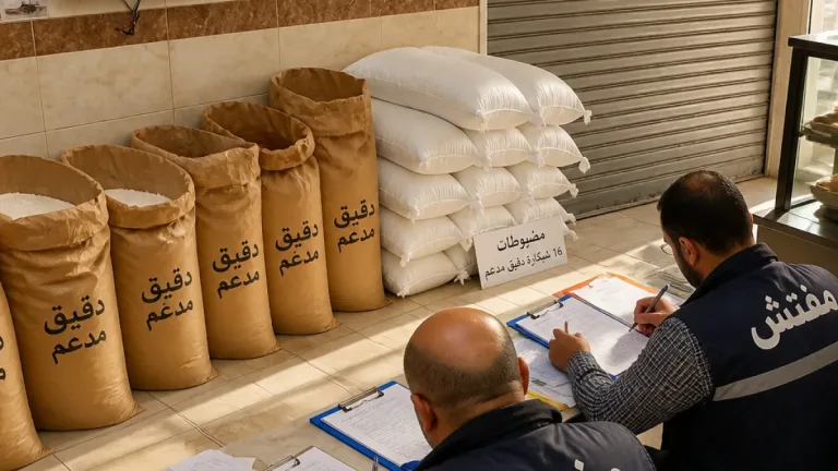 التموين تضبط صاحب مخبز ببندر طنطا لبيعه 16 جوال دقيق مدعّم في السوق السوداء