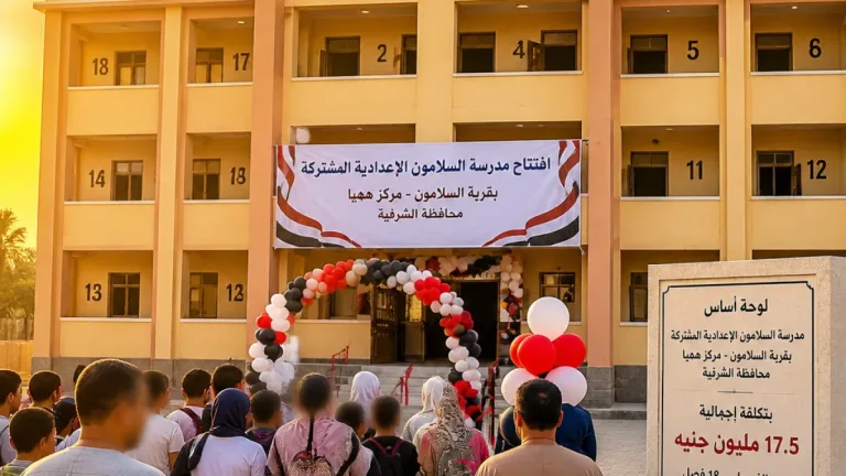 الشرقية تفتتح مدرسة جديدة في ههيا بتكلفة 17.5 مليون جنيه لتخفيف كثافات الفصول