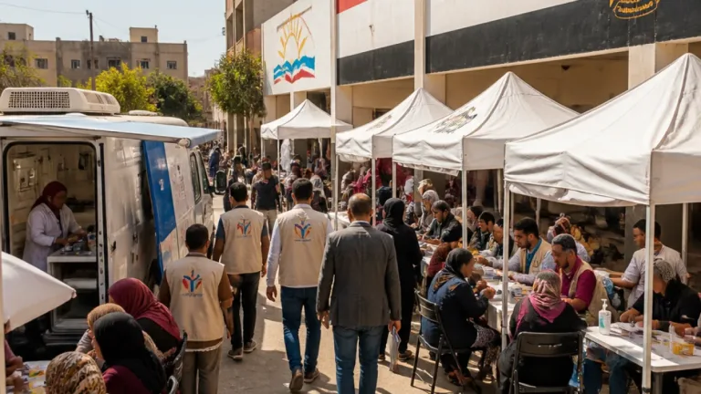 قافلة «إيد واحدة» في مسرع بأسيوط تقدم حزمة خدمات مجانية للأسر الأولى بالرعاية
