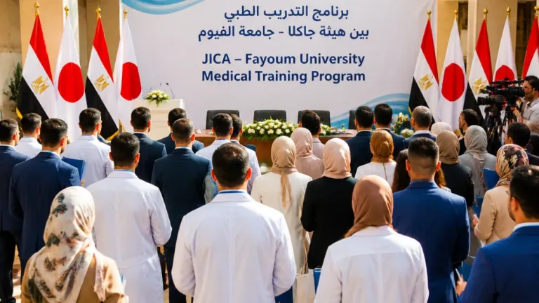 جامعة الفيوم تستقبل وفداً من الچايكا لتنفيذ برنامج تدريب عابر للقارة في جودة وسلامة الرعاية الصحية