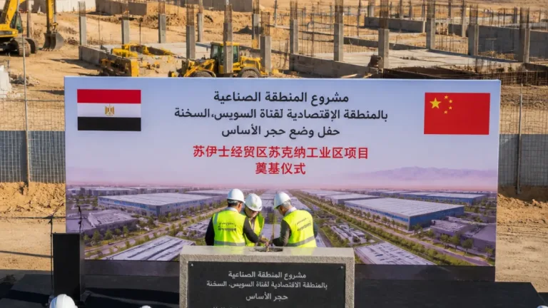 السويس تشهد وضع حجر أساس مجمع صيني لاستيراد وتوطين صناعة المستلزمات الصحية بالسخنة
