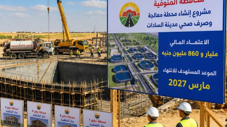 المنوفية تخصص 200 مليون جنيه لاستكمال مشروع الصرف الصحي بالخطاطبة وكفر داود وتحدد مارس 2027 موعداً للتشغيل
