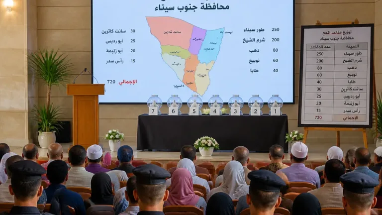 جنوب سيناء تعلن أسماء الفائزين بقرعة الحج 2027 وتكشف توزيع المقاعد وقائمة الاحتياط
