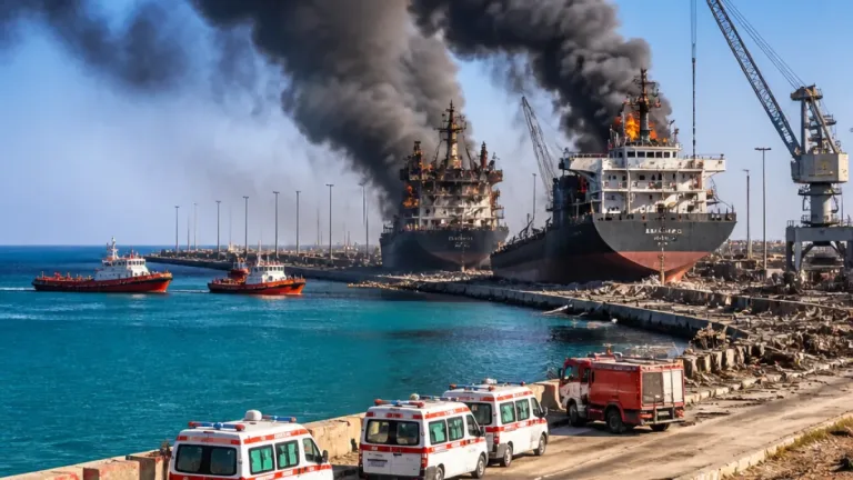هجمات صاروخية حوثية على ميناء المخا المطل على البحر الأحمر وتسجل قتلى وإصابات