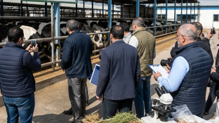 مسؤولون من مركز البحوث الزراعية يراجعون برامج الإنتاج الحيواني في مزارع السرو بدمياط