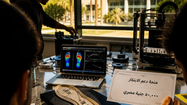 فريق طلابي بجامعة بنها الأهلية يفوز بمنحة لتطوير نعل طبي ذكي لمرضى السكري