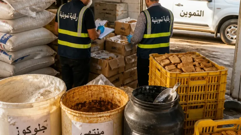 ضبط مصنع غير مرخّص بكفر شكر يستخدم خامات منتهية الصلاحية وتحصّل الحملة على 1.8 طن مضبوطات