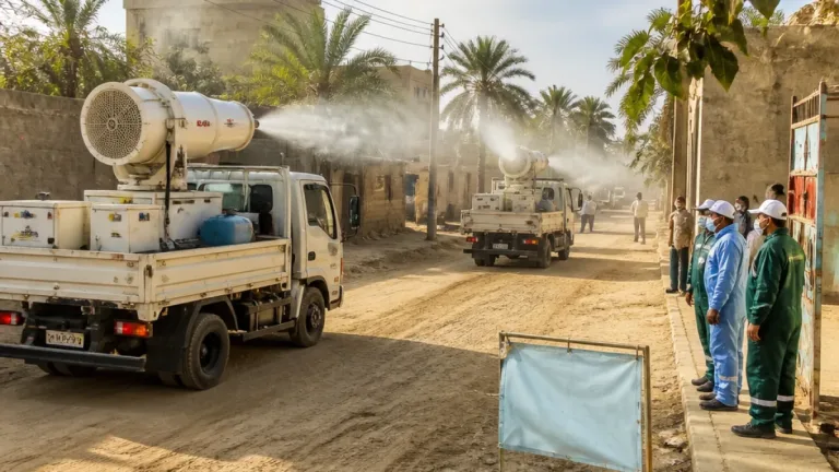 حملة رش ومسوحات لمكافحة نواقل الأمراض في قرية الجفجافة بوسط سيناء