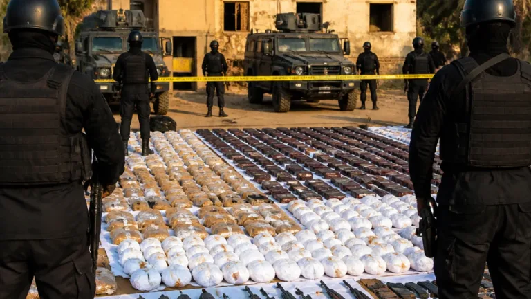 مصرع 3 عناصر وإحباط بؤرة لتجارة المخدرات وضبط 650 كجم و144 سلاحًا في أسيوط