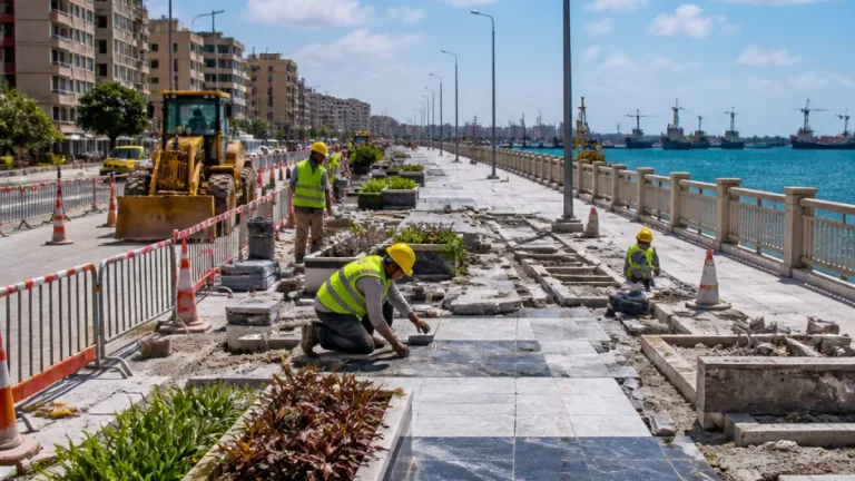 بدء المرحلة الثانية لتطوير كورنيش بورسعيد بطول 3 كيلومترات في إطار خطة تحديث الواجهة البحرية