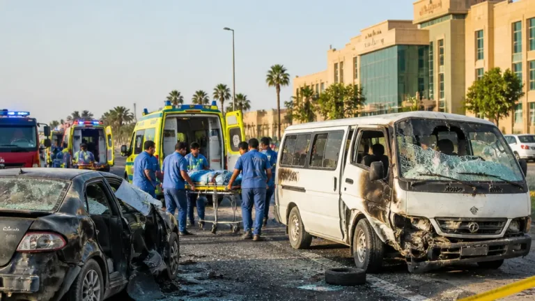 مصرع شاب وإصابة ثمانية آخرين في تصادم بين ملاكي وميكروباص على الطريق الدولي بوادي النطرون