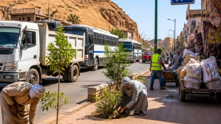 مبادرة شعبية في أبو الريش وتدخل حكومي لرفع الإشغالات بحضور محافظ أسوان