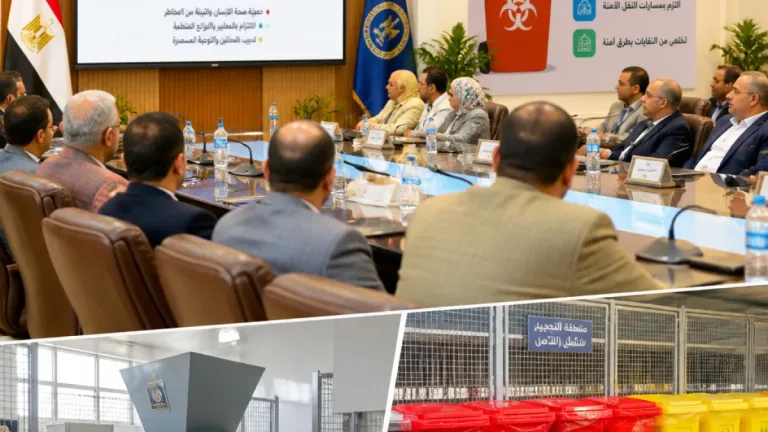 أسوان تشدد إجراءات التخلص الآمن من النفايات الطبية وتؤكد جاهزية مفرمة المستشفى الجامعي