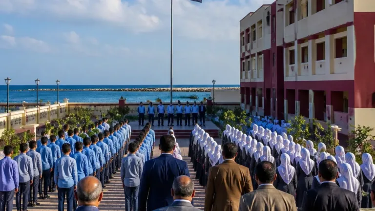 محافظ دمياط يتفقد مدارس بالمحافظة ويشارك الطلاب طابور الصباح مطلع العام الدراسي