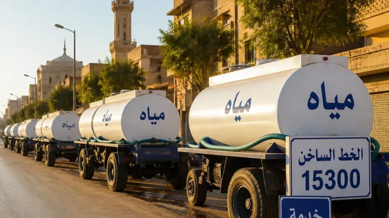 شركة مياه القاهرة تعلن انقطاع المياه 4 ساعات فجر 12 أغسطس وتدفع بسيارات مياه مجانية