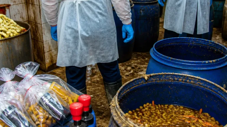 ضبط 400 كيلو مخللات وبقايا صراصير حية في مطعم بدكرنس: التحفظ على العينات وإحالتها للمعمل