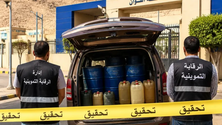 مديرية تموين أسوان تضبط 4,226 لتراً من المواد البترولية داخل سيارة مهيأة للبيع في السوق السوداء