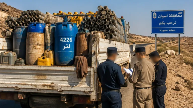 تموين أسوان يضبط سيارة محملة بـ4226 لتراً من المواد البترولية قبل بيعها في السوق السوداء