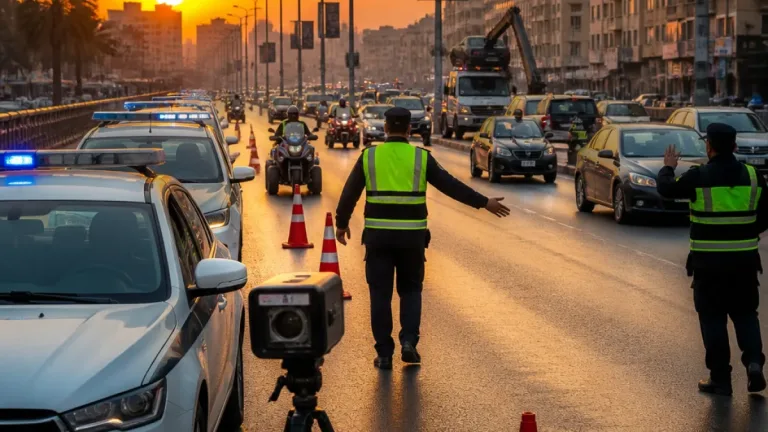 حملات مرورية مكثفة في الجيزة ليتسنى للمواطنين الوصول وتخفيف الازدحام