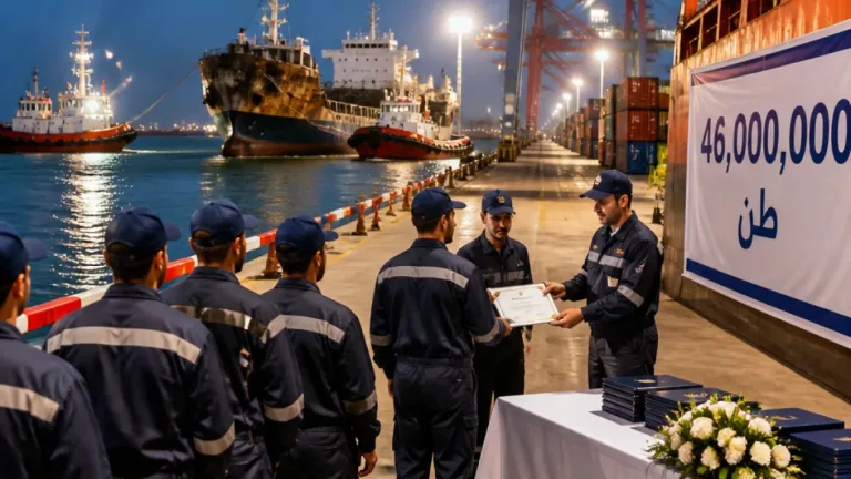 وزير النقل يعلن وصول تداول البضائع في ميناء دمياط إلى 46 مليون طن ويكرم 74 موظفًا لمواجهتهم حادثتي سفن