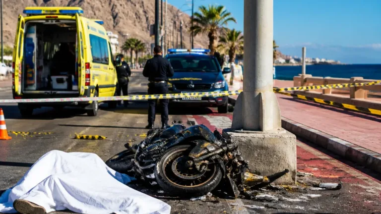 مصرع طالب في حادث دراجة نارية قرب كمين وادي الطور بمدينة الطور