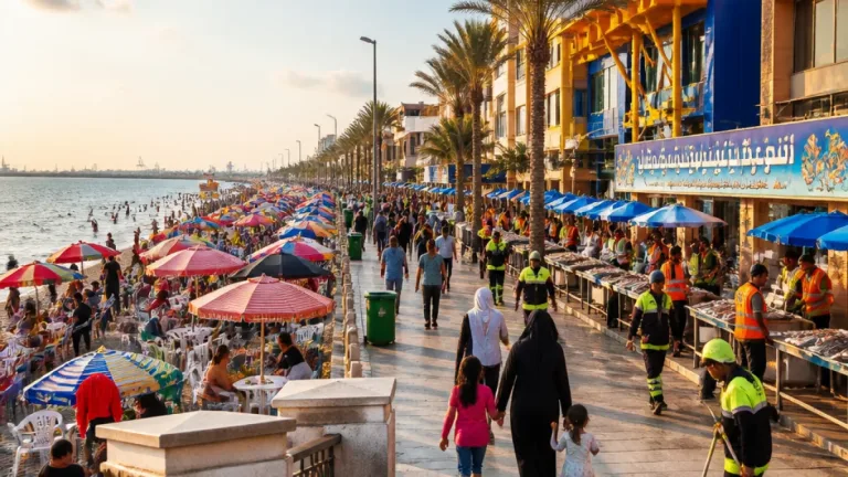 إقبال شديد على شواطئ ومراكز التسوق في بورسعيد مع عطلة نهاية الأسبوع