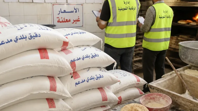 ضبط مخبزين بالإسماعيلية يتصرفان في 5 أطنان دقيق مدعم وإثبات 23 مخالفة رقابية