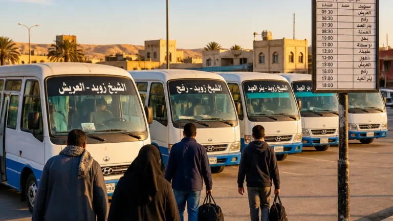 تشغيل 5 سيارات ميني باص لتخفيف أزمة المواصلات في الشيخ زويد بدءًا من الأحد المقبل