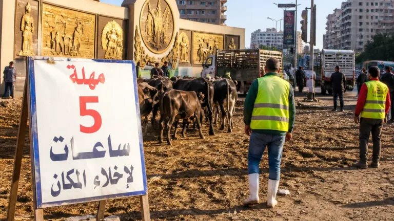 محافظ الدقهلية يمنح مهلة 5 ساعات لإخلاء أرض بمدخل المنصورة من رؤوس الماشية