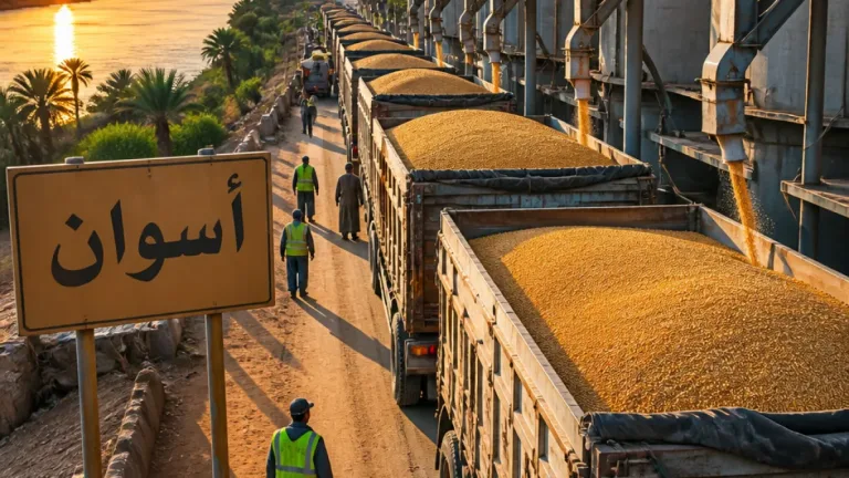 أسوان تعلن توريد 532,836 طن قمح خلال موسم الحصاد 2026 وتعزيز منظومة التخزين