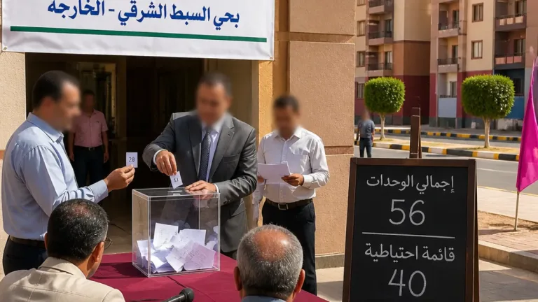 الوادى الجديد: قرعة علنية لتوزيع 56 وحدة سكنية للأسر الأولى بالرعاية بمركز الخارجة