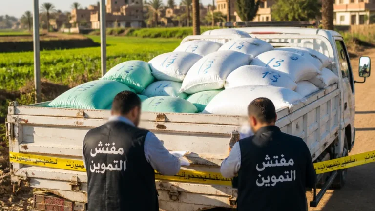 تموين الوادي الجديد تضبط 5.6 طن قمح محلي مخالف على طريق تنيدة–منفلوط