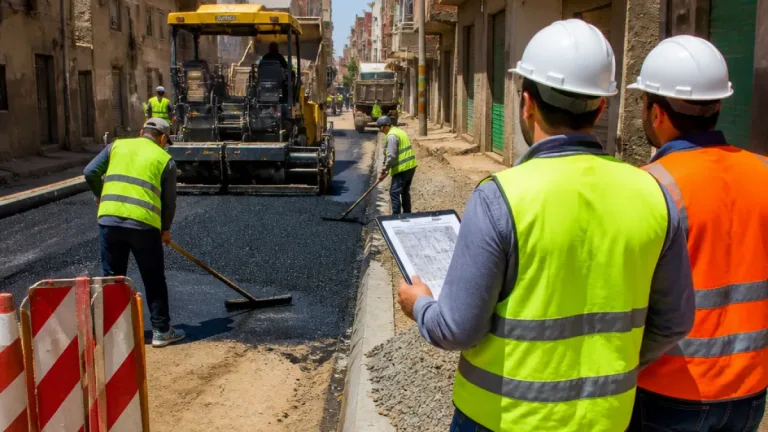 بدء رصف منطقة عزبة السجن في أسيوط ضمن خطة تطوير الطرق الداخلية