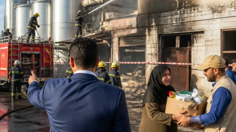 محافظ دمياط يقود إخماد حريق مصنع بمركز كفر البطيخ ويأمر بتقديم المساعدات العاجلة