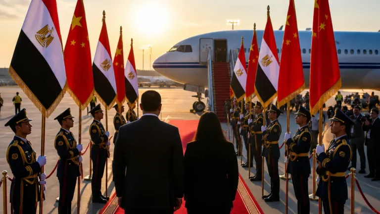 السيسى يودع الرئيس الصينى فى مطار القاهرة بعد زيارة رسمية تعزّز التعاون الثنائي