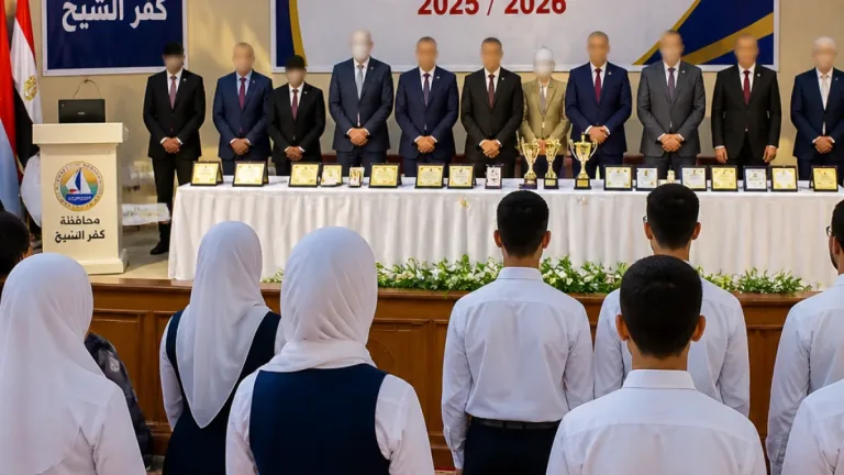 محافظ كفر الشيخ يكرم أوائل الثانوية العامة والدبلومات الفنية ويشيد بنماذج التفوق بالمحافظة