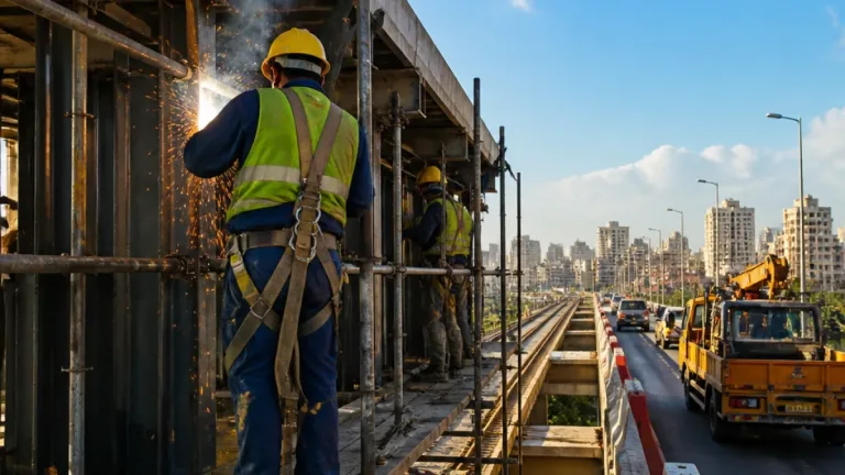 مديرية الطرق بالقاهرة تكثف أعمال تدعيم باكيات كوبري 6 أكتوبر للحفاظ على السلامة