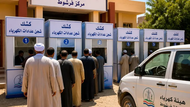 فتح 6 منافذ لشحن عدادات الكهرباء بفرشوط لتخفيف الازدحام وتحسين الوصول للخدمة