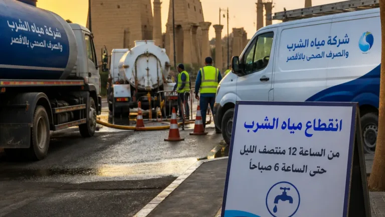 أعمال شبكات مياه بالأقصر تتسبب في انقطاع الخدمة 6 ساعات عن 5 مناطق.. وخطوط ساخنة لتلبية الاحتياجات