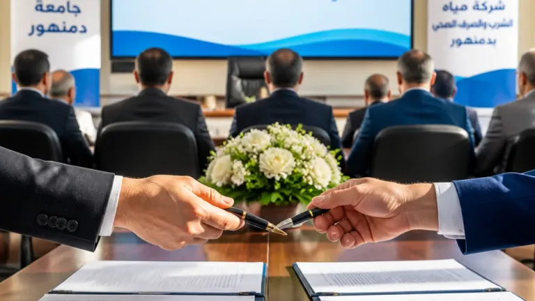 جامعة دمنهور وشركة مياه البحيرة توقعان بروتوكولاً لتطوير منظومة المياه ودعم الاستدامة