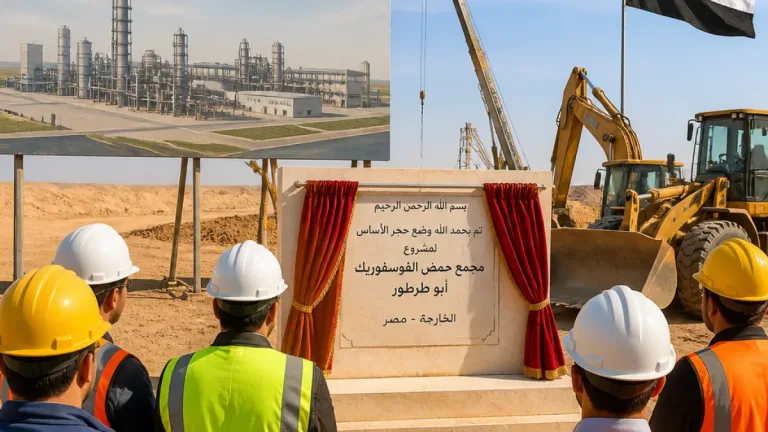 بـ658 مليون دولار.. حجر الأساس لأول مجمع لإنتاج حامض الفوسفوريك بهضبة أبوطرطور