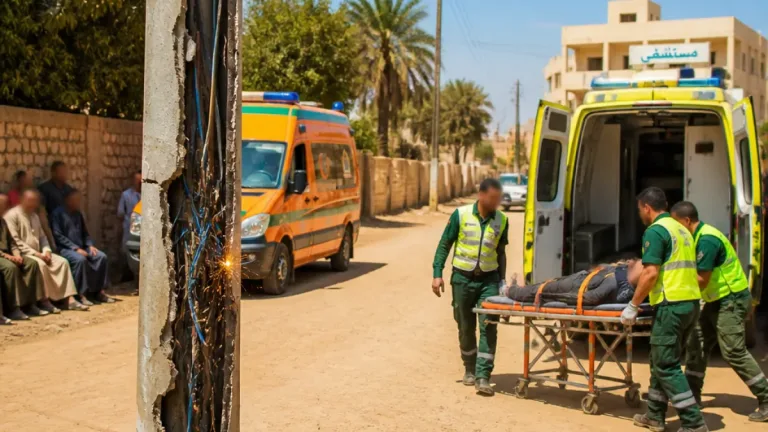 إصابة اثنين بصعق كهربائي جراء تماس مع عمود إنارة بقرية ليسا بالجمالية