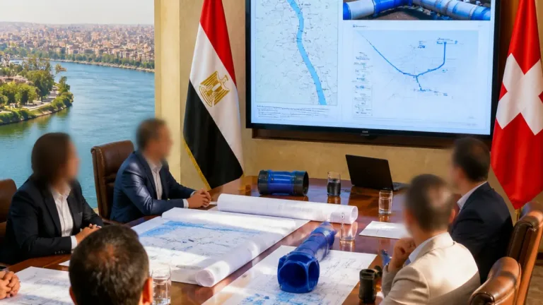 محافظ أسوان يستعرض مع وفد سويسري إنجازات مشروع مياه الشرب وتأثيره على آلاف السكان