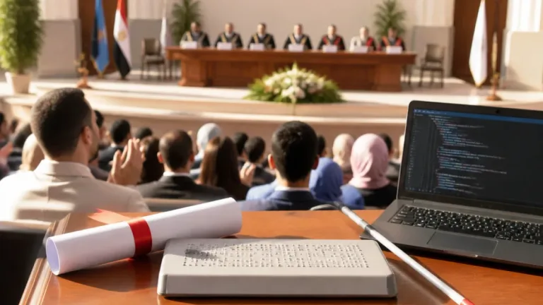 طالب كفيف من الإسكندرية يحصل على أول ماجستير مهني في أمن المعلومات والذكاء الاصطناعي