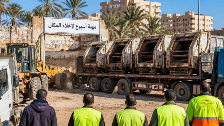نائب محافظ مطروح يقود حملة لإزالة مخازن خردة داخل الكتلة السكنية ومصادرة معدات
