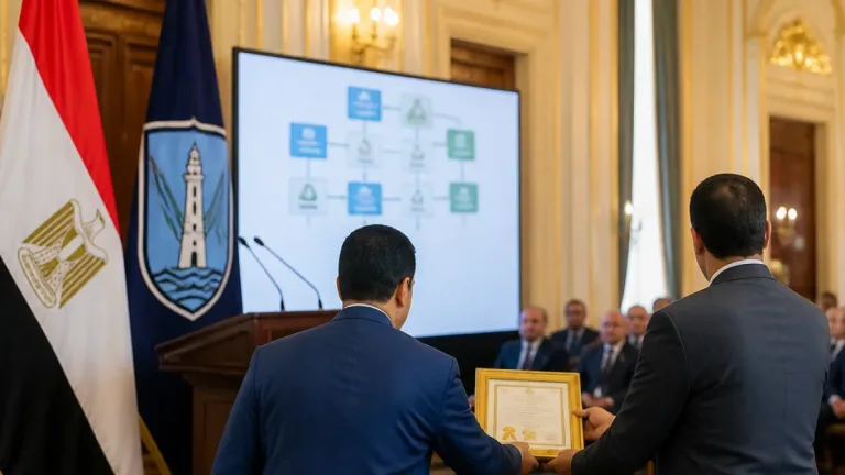 محافظ بورسعيد يكرم مبتكر منظومة التحول الرقمي للعمل المالي بالمحافظة