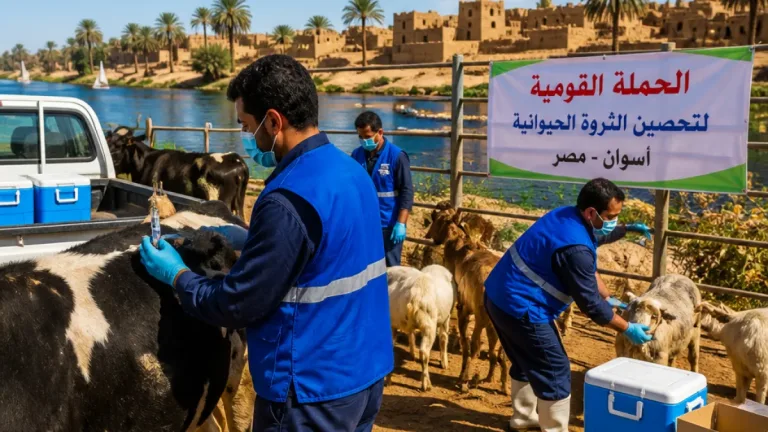 أسوان تطلق الحملة القومية للتحصين ضد الحمى القلاعية وحمى الوادى المتصدع لحماية الثروة الحيوانية