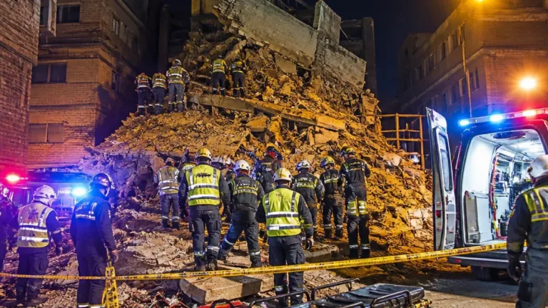 انهيار منزل بأربع طوابق في عزبة شاهين بالمنيا يودي بحياة أم وينقذ طبيبة من تحت الأنقاض