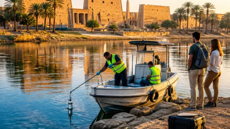 الري تنفي رصد تلوث زيتي بنهر النيل عند الكرنك وتؤكد استمرار المتابعة الميدانية